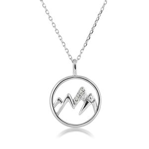 Mountain Pendant Necklace White Gold/Diamond
